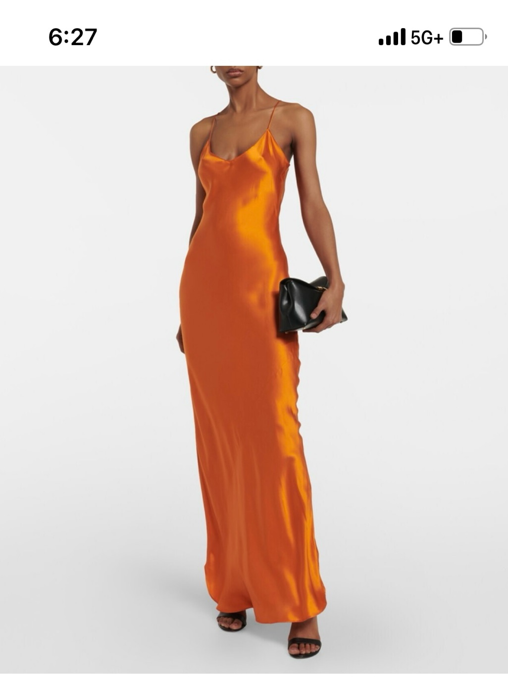 Nili Lotan Silk Slip Maxi Dress Orange
